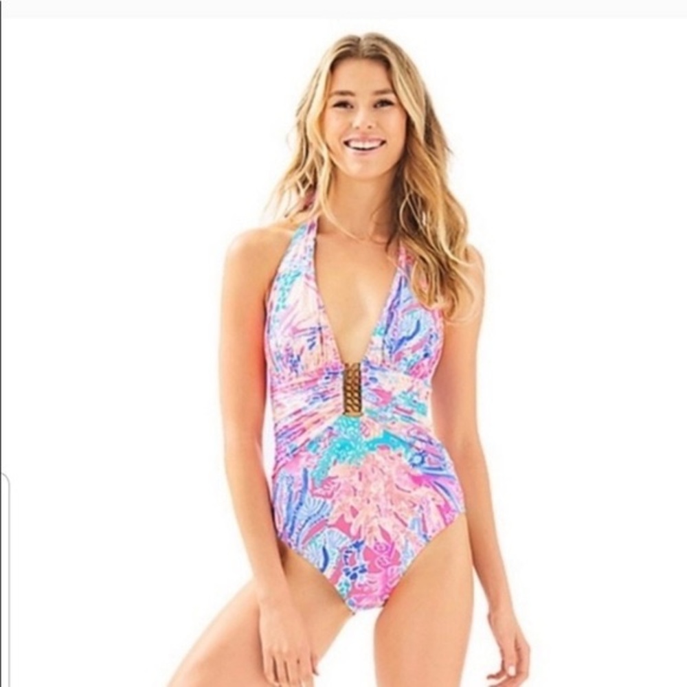Lilly Pulitzer Lanai One Piece Swimsuit in Light Paschia Pink Size 6 never worn